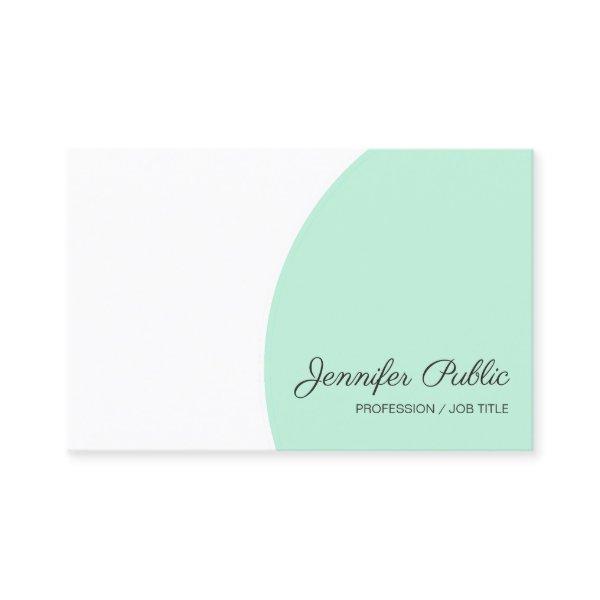 Trendy Mint Green White Modern Handwriting Script