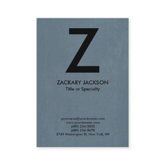 Trendy modern blue gray black monogram