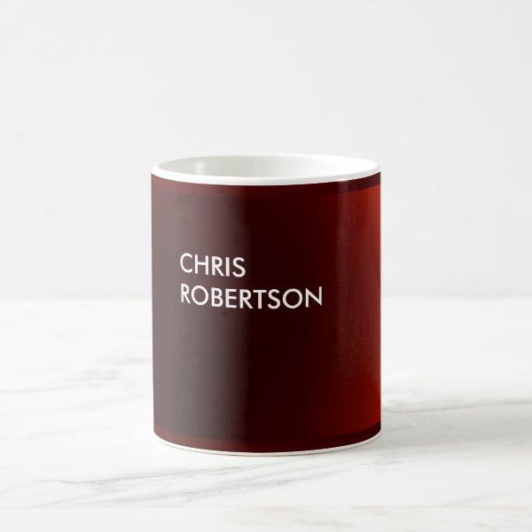 Trendy Modern Dark Red  Coffee Mug