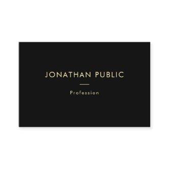Trendy Modern Elegant Gold Name Black Template