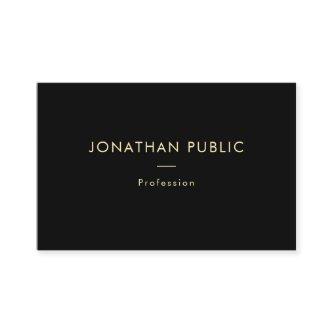 Trendy Modern Elegant Gold Name Black Template