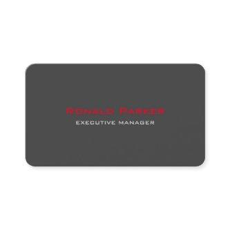 Trendy Modern Elegant Grey Red Manager