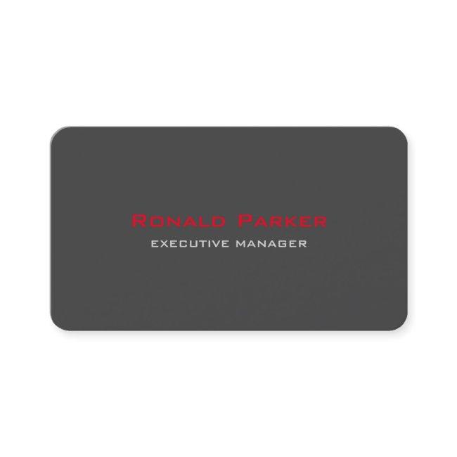 Trendy Modern Elegant Grey Red Manager