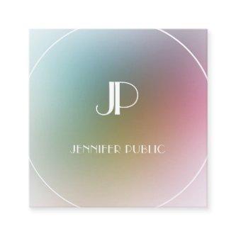 Trendy Modern Elegant Monogram Colorful Template Square
