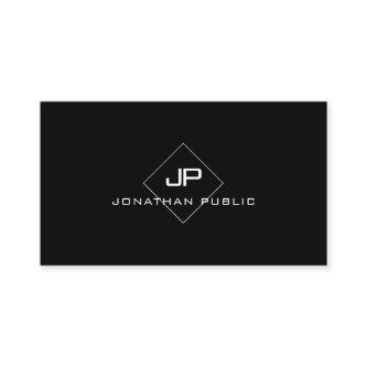 Trendy Modern Elegant Monogram Professional Black