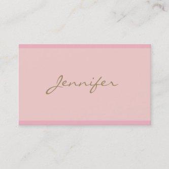 Trendy Modern Elegant Pink Gold Hand Script Font