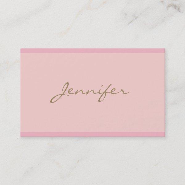Trendy Modern Elegant Pink Gold Hand Script Font