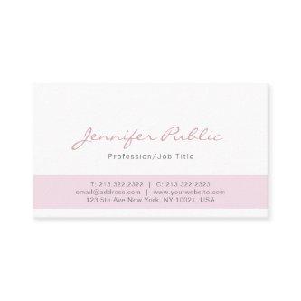 Trendy Modern Elegant Pink White Minimalist Plain