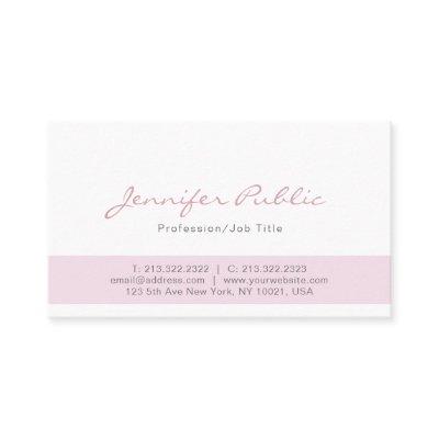 Trendy Modern Elegant Pink White Minimalist Plain