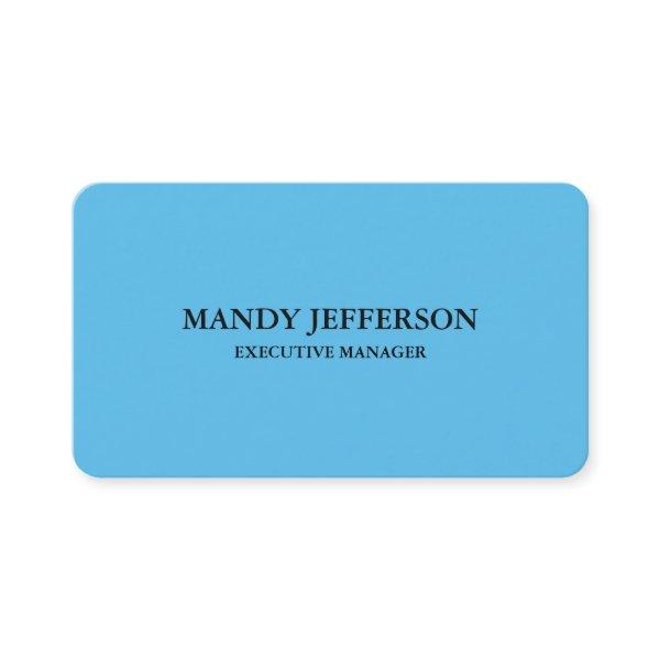 Trendy Modern Elegant Simple Blue Manager