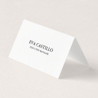 Trendy Modern Elegant Simple White Manager