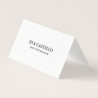 Trendy Modern Elegant Simple White Manager