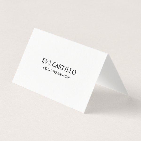 Trendy Modern Elegant Simple White Manager