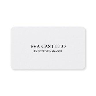 Trendy Modern Elegant Simple White Manager