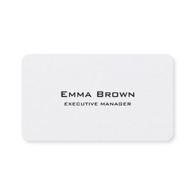 Trendy Modern Elegant White Executive Manager