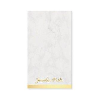 Trendy Modern Gold Marble Handwritten Name Text