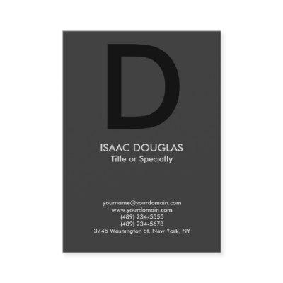 Trendy modern gray black bold monogram