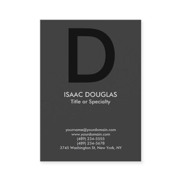 Trendy modern gray black bold monogram