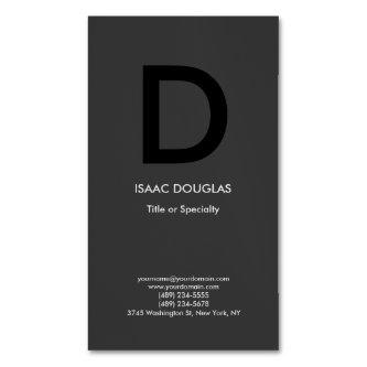 Trendy modern gray black bold monogram  magnet