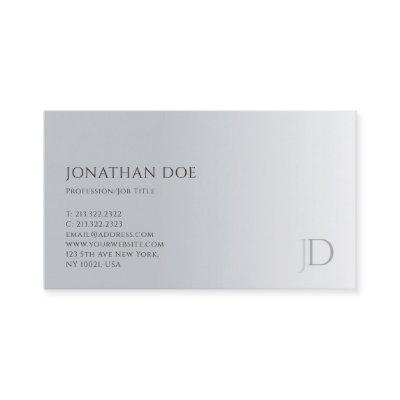 Trendy Modern Monogram Elegant Silver Template