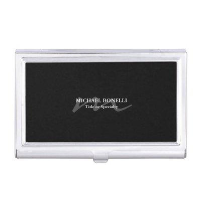 Trendy modern monogram initial professional black  case