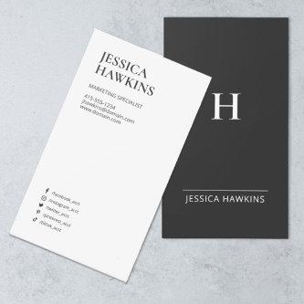 Trendy Modern Monogram Social Media Black Noir