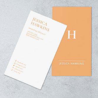 Trendy Modern Monogram Social Media Pastel Orange