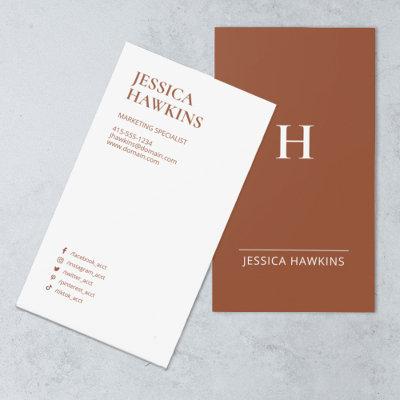 Trendy Modern Monogram Social Media Terracotta