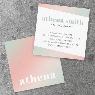 Trendy modern pink mint green gradient square