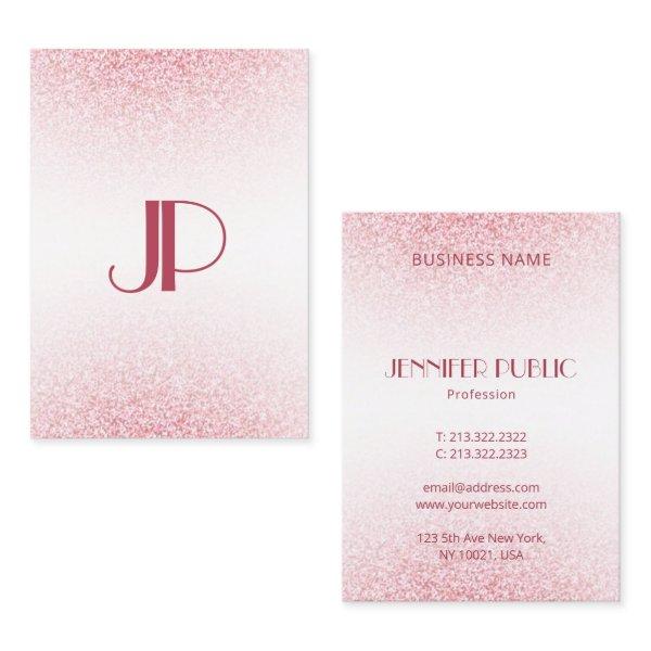 Trendy Modern Pink Rose Gold Glitter Elegant