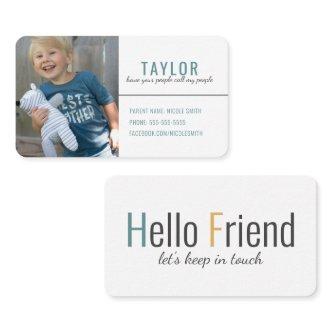 Trendy Modern Playdate Calling Card Mom Card