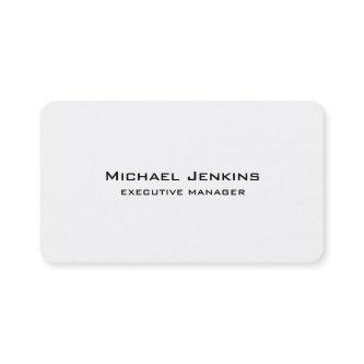 Trendy Modern Simple Plain White Executive Manager