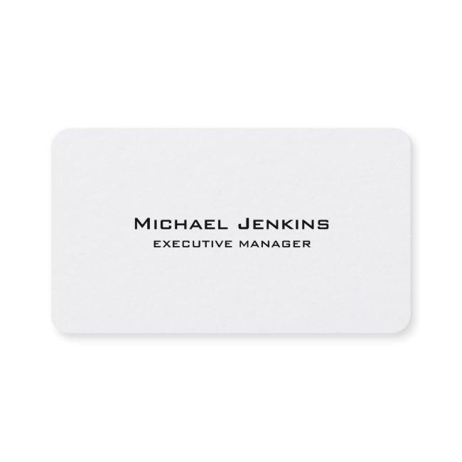 Trendy Modern Simple Plain White Executive Manager