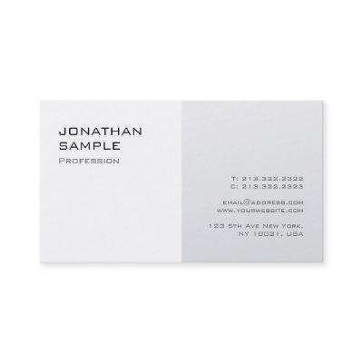 Trendy Modern Sleek Design Silver White Plain
