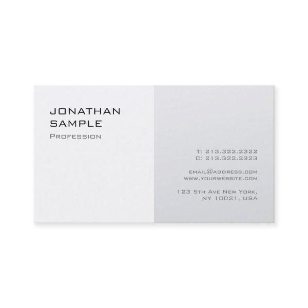 Trendy Modern Sleek Design Silver White Plain