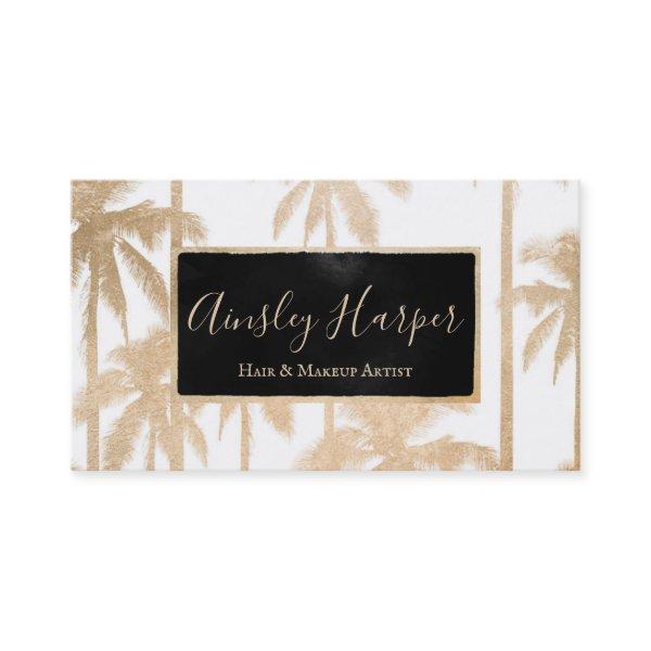 Trendy Modern White Gold Palm Trees  Professional