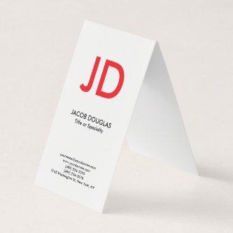 Trendy modern white red bold monogram