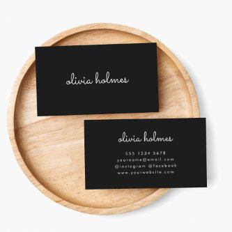 Trendy Monogram | Modern Black Script Name