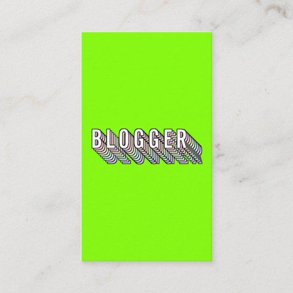 Trendy neon green 3d typography blogger minimal