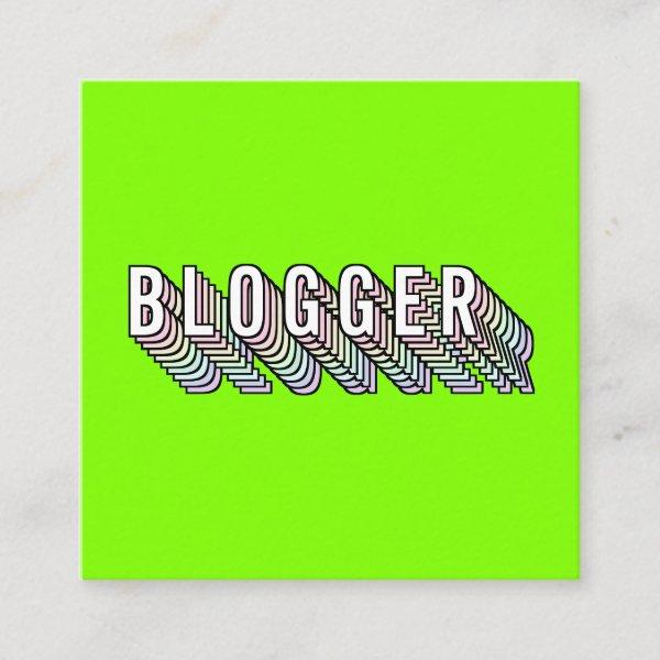 Trendy neon green 3d typography blogger minimal square