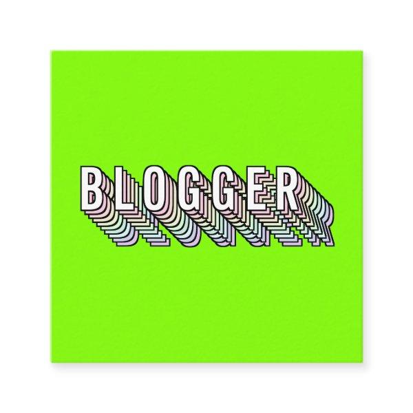 Trendy neon green 3d typography blogger minimal square