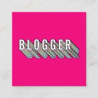 Trendy neon pink 3d typography blogger minimal square