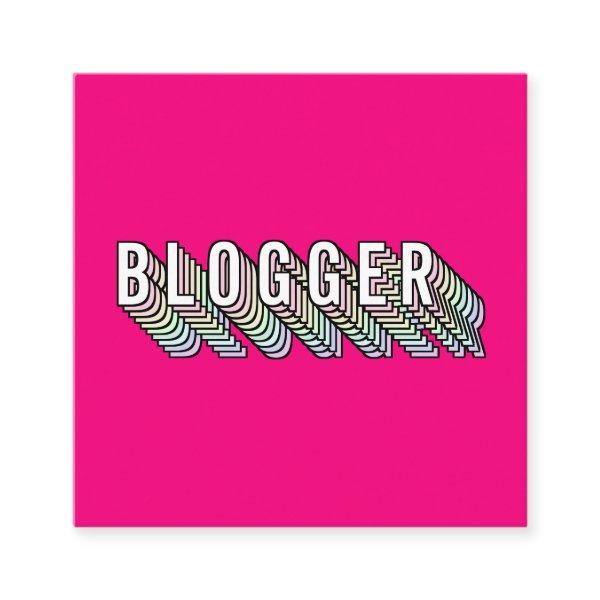 Trendy neon pink 3d typography blogger minimal square