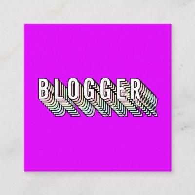 Trendy neon purple 3d typography blogger minimal square