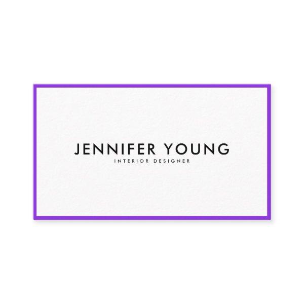 Trendy neon purple minimalist modern professional