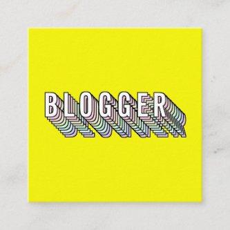 Trendy neon yellow 3d typography blogger minimal square