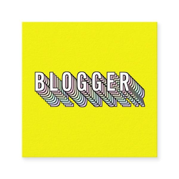 Trendy neon yellow 3d typography blogger minimal square