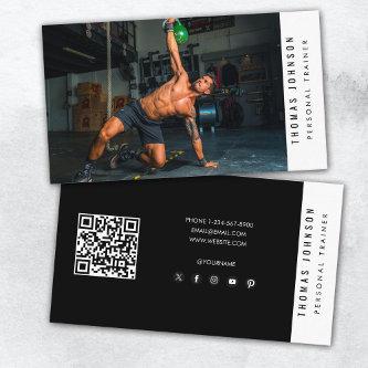 Trendy Personal Trainer Fitness Photo QR Code