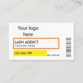 trendy pill bottle lashes package label