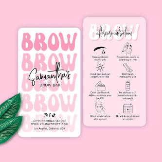 Trendy Pink Brow Aftercare Instructions Retro Font